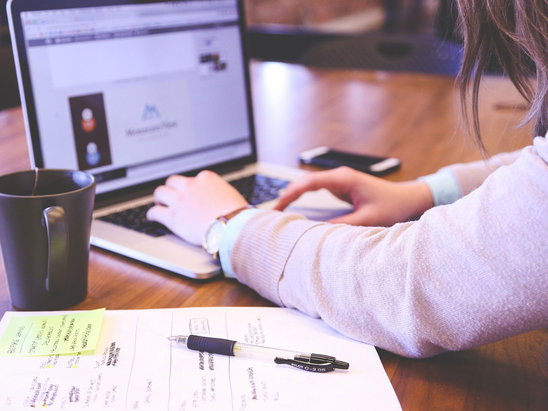 Person working on Laptop